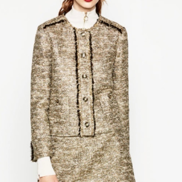 METALLIC FABRIC BLAZER-ref 7980/952 - Picture 4 of 4